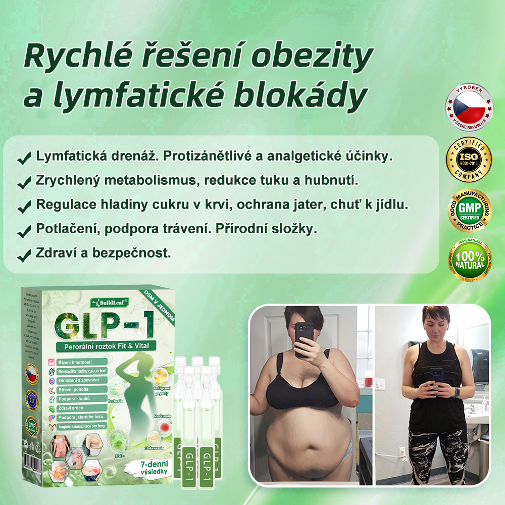 🌿Oficiální obchod ČR | BuildLeaf® GLP-1 8-v-1 Fit & Vital Řešení (Jednou denně, viditelné změny za 7 dní) Obezita, kardiovaskulární zdraví, cukrovka, spánková apnoe, zdraví střev, problémy se klouby a další🥬