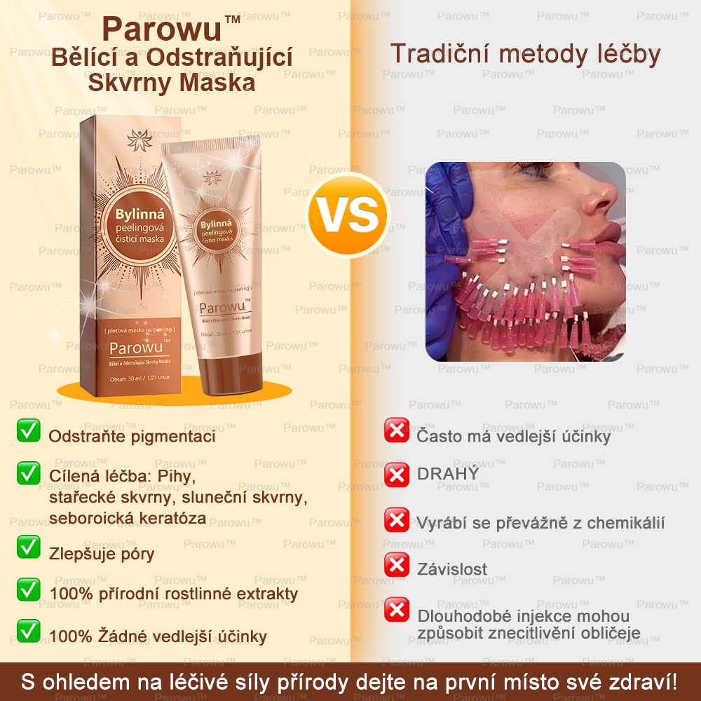 💟 Parowu™ Bělící a Odstraňující Skvrny Maska -✅Přírodní složky trvale odstraňují pigmentové skvrny, stařecké skvrny, pihy a sluneční skvrny🔥🔥